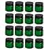 Nakpunar 1 oz Green Plastic Jars with Black Lids - Set of 16