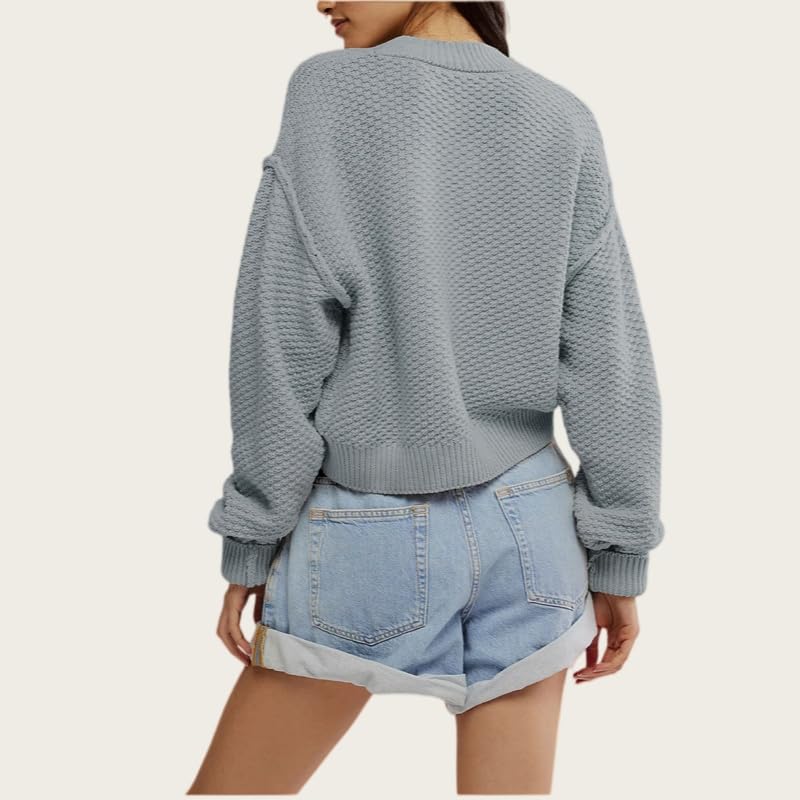 Generico Cardigan Corto da Donna in Maglia Morbido con Bottoni Frontali Giacca vestibilità Casual Maniche Lunghe Capospalla Ideale per Oktoberfest Ufficio E Uso Quotidiano.