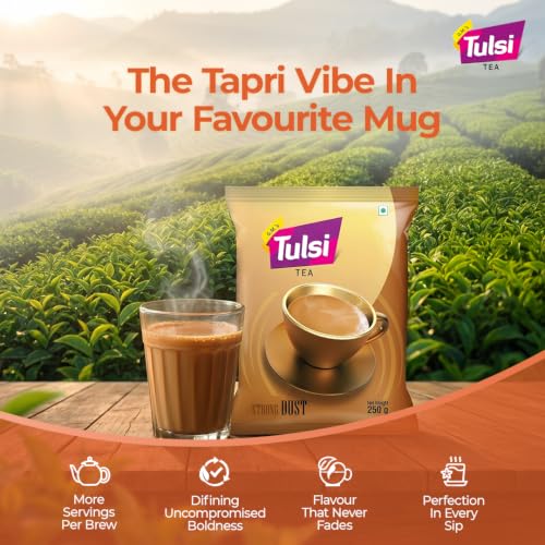Image of Tulsi Tea Strong Dust | Premium Dust Chai Patti | Extra Strong Taste | Dhaba Style Blend For Tea Lovers Parent (250G)
