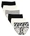 Cherokee Women's 6 Piece Ladies Microfiber Brief Underwear, White/Black/Print, S