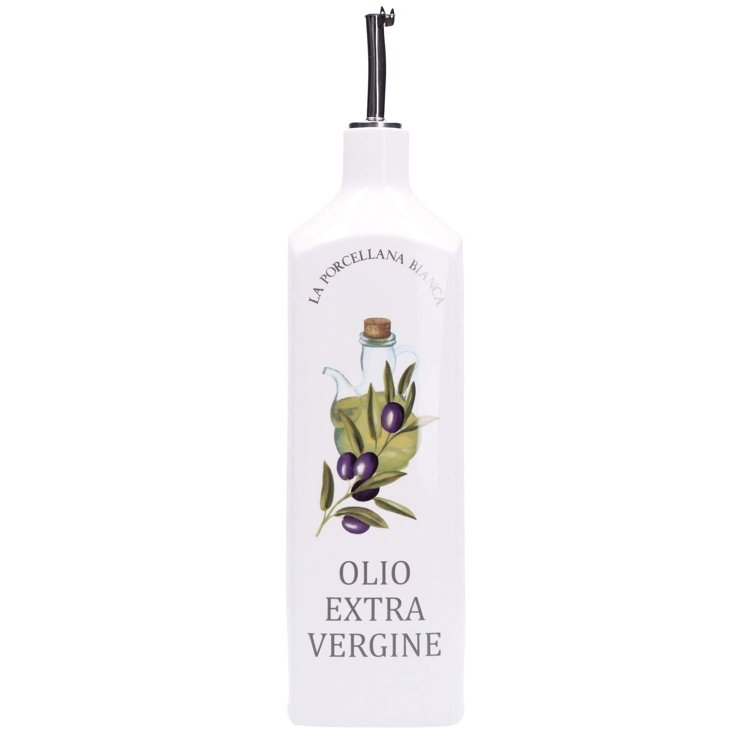 La Porcellana Bianca Barattolo Zucchero Linea Conserva, 1.1L, Porcellana Bianca Con Illustrazione, Tappo Ermetico