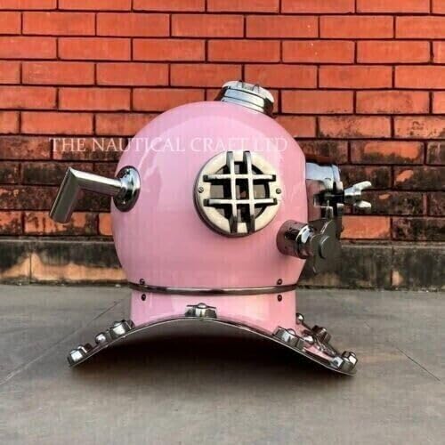 Generic Diving Helmet US Navy Mark V Divers Helmet Baby Pink Color Nautical Replica Gift