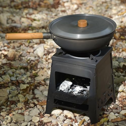 Poêle à bois portable en acier inoxydable AMONIDA pour camping