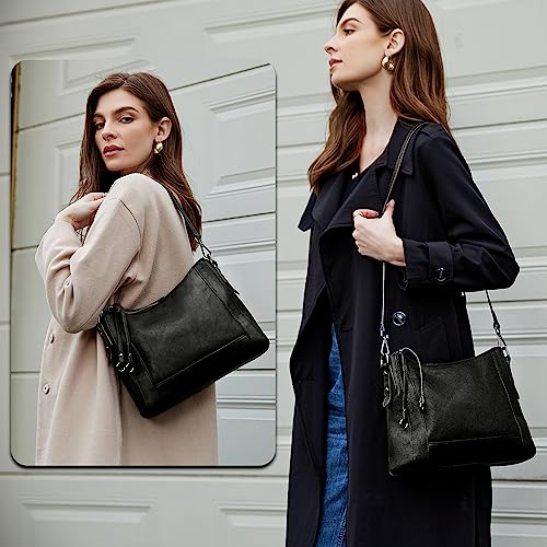 Iswee Genuine Leather Crossbody Bags for Women - Satchel Purse Hobo Handbag | Ladies Vintage Shoulder Bag | Work Shoulde