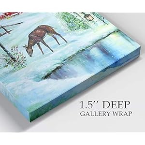 Renditions Gallery Abstract Christmas Decorations for Wall Holiday Skating Christmas Deer Canvas Art Wall Paintings for Bedroom Dining Living Room Office Home Kitchen Wall Decor - 12"X18" LT18 Renditions Gallery Abstract Christmas Decorations for Wall Holiday Skating Christmas Deer Canvas Art Wall Paintings for Bedroom Dining Living Room Office Home Kitchen Wall Decor 12X18 LT18