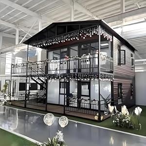 Modern 2-Story Prefab Tiny Home – 20FT Expandable Foldable Container House with Kitchen & Bathroom | Customizable Prefabricated Luxury Modular Villa for Beach, Hotel, or Family Living