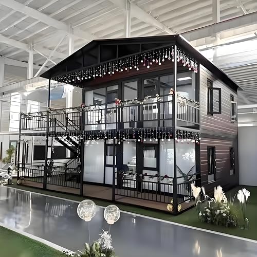 Modern 2-Story Prefab Tiny Home – 20FT Expandable Foldable Container House with Kitchen & Bathroom | Customizable Prefabricated Luxury Modular Villa for Beach, Hotel, or Family Living