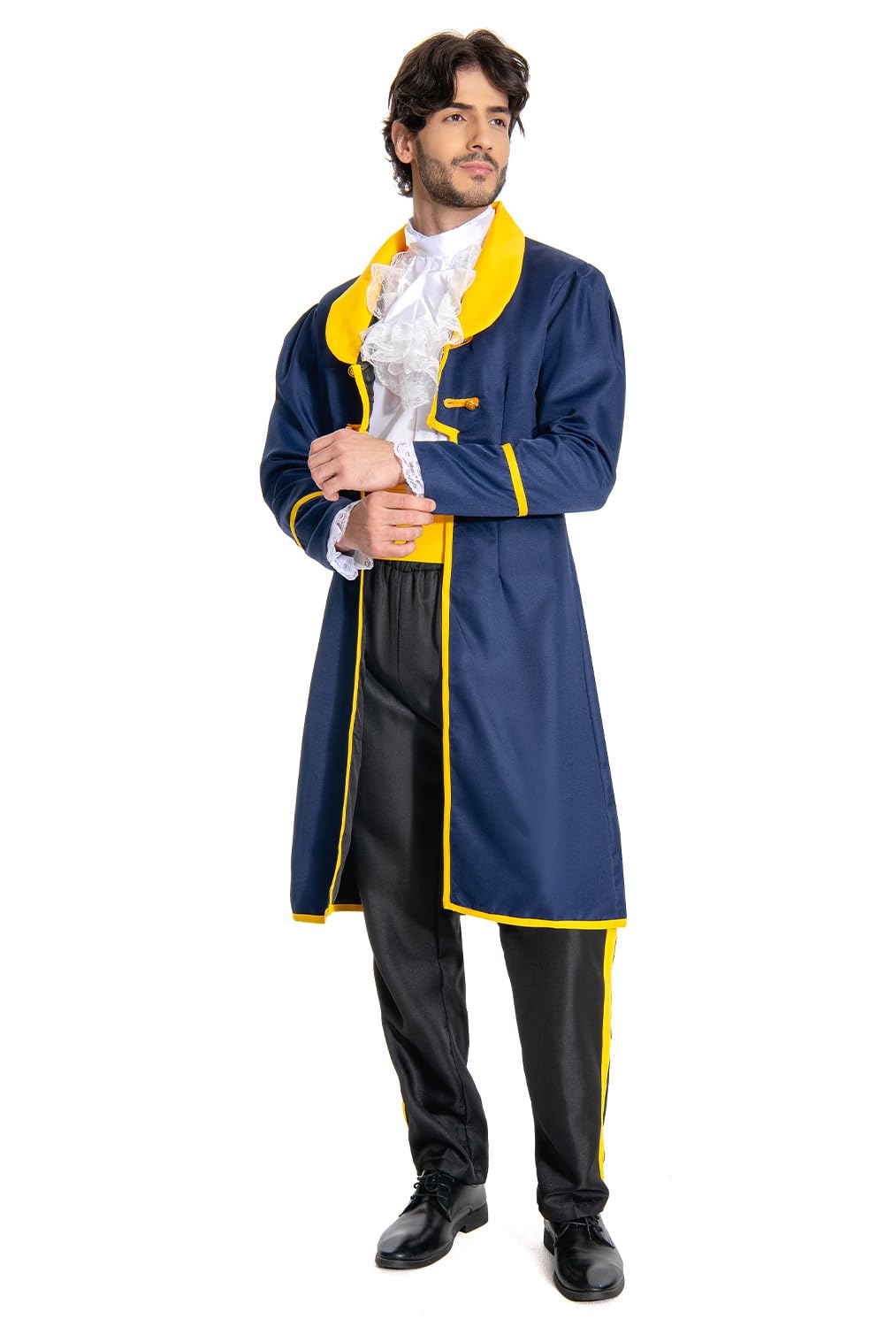 Mens Prince Charming Costume Uniform for Adult Kids Pants+Coat+ Shirt+ Belt