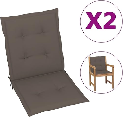 Miniatura 2 de Tidyard Cojines para silla de jardín, juego de 2 cojines de repuesto para muebles de patio con respaldo alto, cojín de tela para interiores y