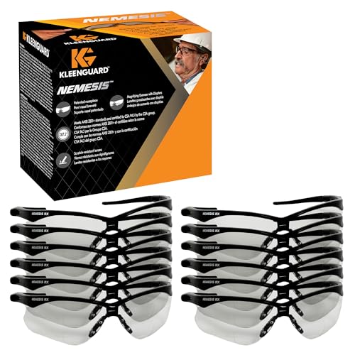 KleenGuard V60 Nemesis Vision Correction Safety Glasses 28621 Clear Readers with +1.5 Diopters Black Frame, 6 Pairs/Case