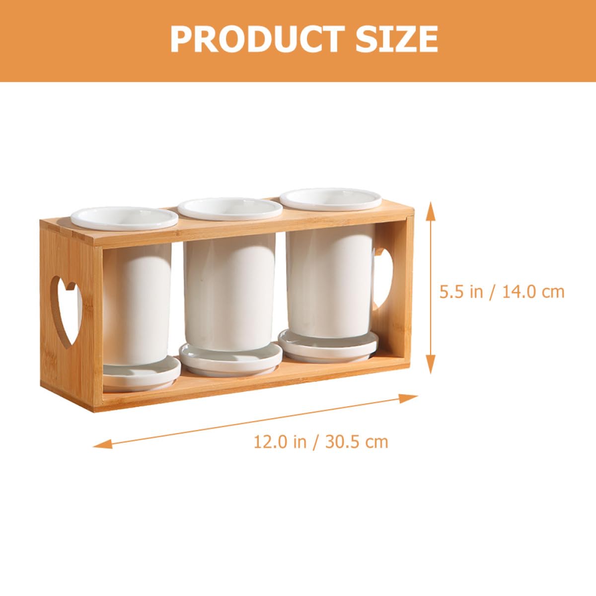 Gatuida Organisateur Support et 3 Céramique de Compartiments Couverts en Bois Design Égouttoir Délicat et Résistant la Déformation Ustensiles Cuisine