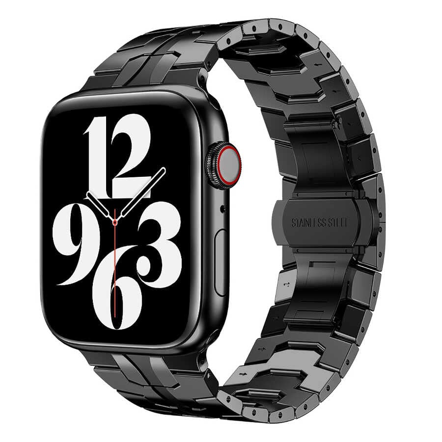 Zore Apple İle Uyumlu Watch 42mm KRD-63 Metal Kordon Siyah