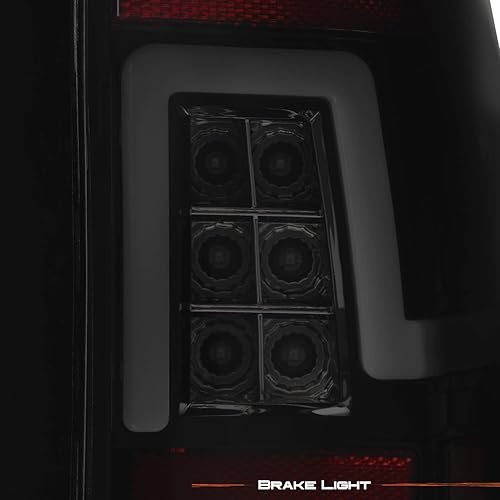 Miniatura 7 de AKKON - Compatible con Chevy Silverado 2007-2014 15002500HD3500HD Camión LED Tubo Barra Señal Freno Funcionamiento Luces traseras Negro Par