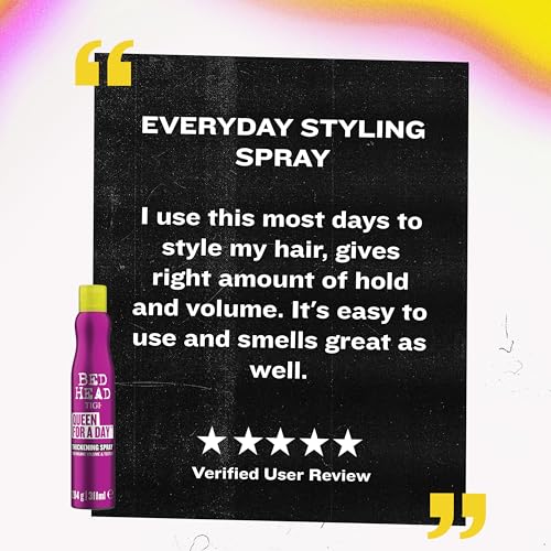 Bettkopf von TIGI | Queen For a Day verdichtendes Haar-Volumenspray | Professionelle volumengebende Haarprodukte | Ideal für feines, plattes und dünnes Haar | 311 ml, Verpackung kann variieren