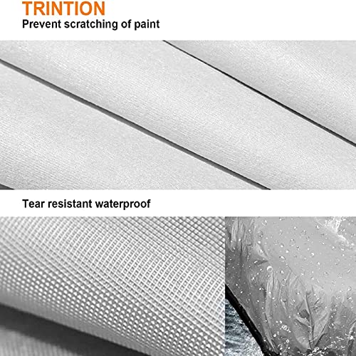 Trintion Autoabdeckung Autoplane Auto Abdeckplane wasserdichte Outdoor Kratzfest Staubdicht Autogarage Autoplane für Winter Sommer (400 x 175 x 120cm)