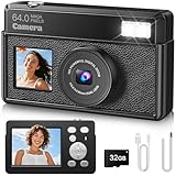4K Digital Cameras for Photography, 64MP UHD Autofocus Compact Camera with 32GB SD...