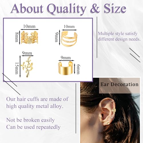 40 pincitas doradas para cabello trenzado multestilo miniatura 3