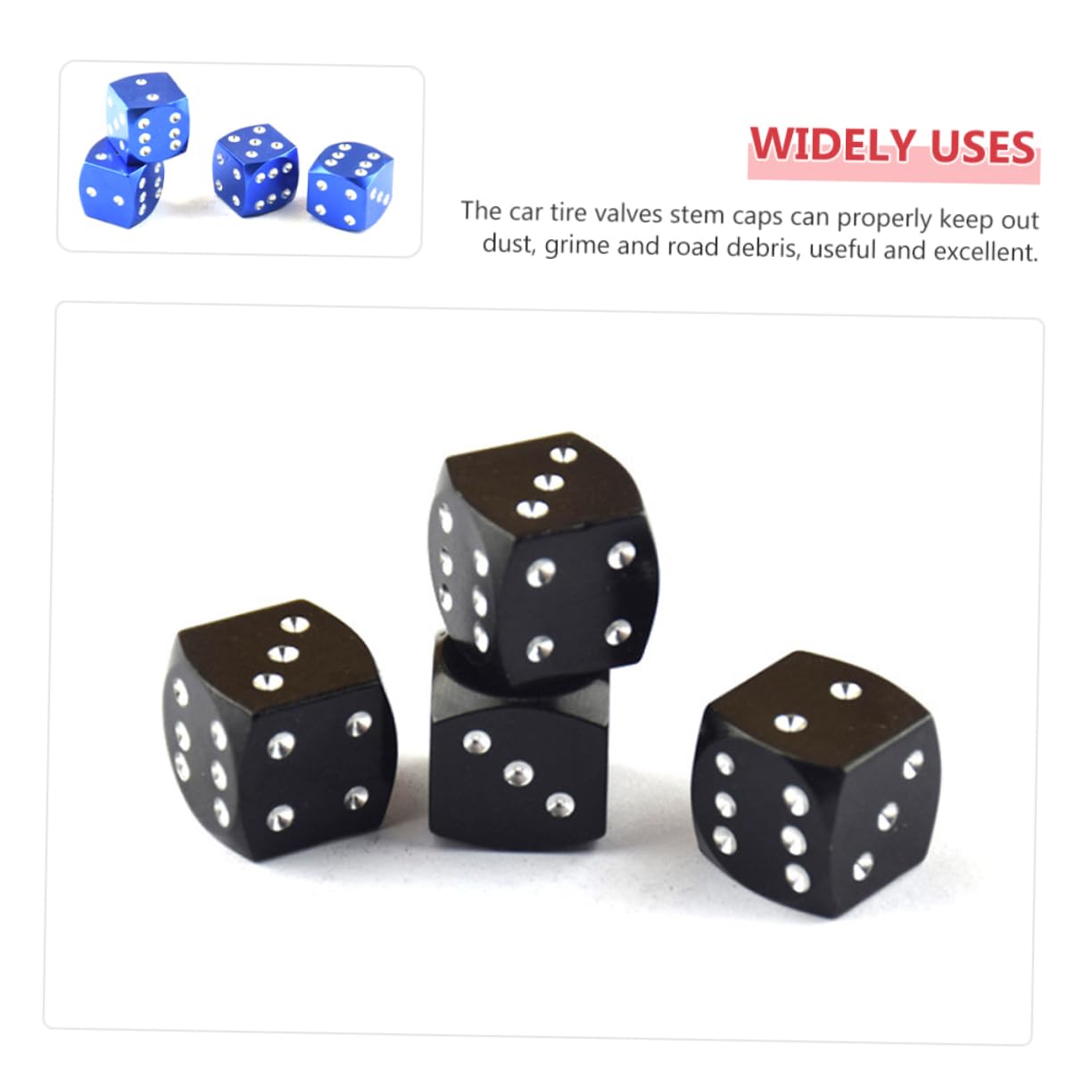5 Sätze Würfel-Stil Aluminiumlegierung Reifenventile Stem Caps Staubdicht Für Fahrzeuge 12 Stück * 5