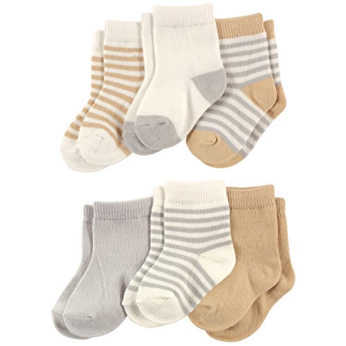 Touched by Nature baby boys Organic Cotton Casual Socks, Neutral Stripes, 0-6 Months US