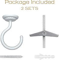 Vista 2 de Gancho de techo grande con accesorios para colgar plantas de techo, fácil instalación, pared de cavidad, pared seca, interior y exterior