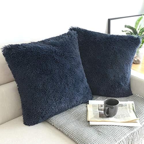 Image of Faux Fur Throw Pillow Covers for Couch Decorative Pillows 24x24 Inches