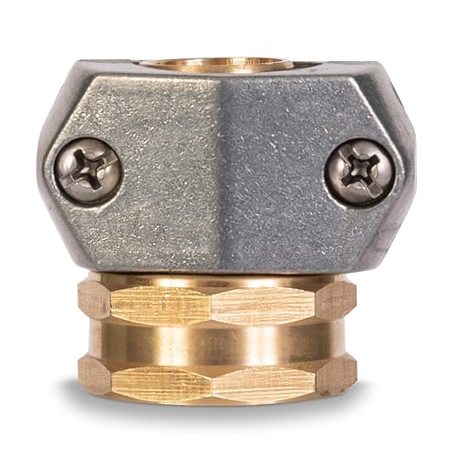 Gilmour Pro Brass Garden Hose Repair Kit Clamp Mender Female Hose End Repair for 5/8 and 3/4 Water Hose Fittings