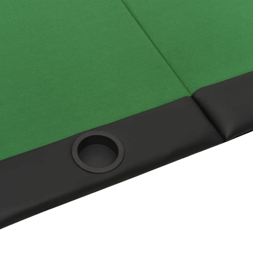 Generico Mesa de póquer plegable para 10 jugadores, verde, 208 x 106 x 3 cm (16,6 kg), muebles