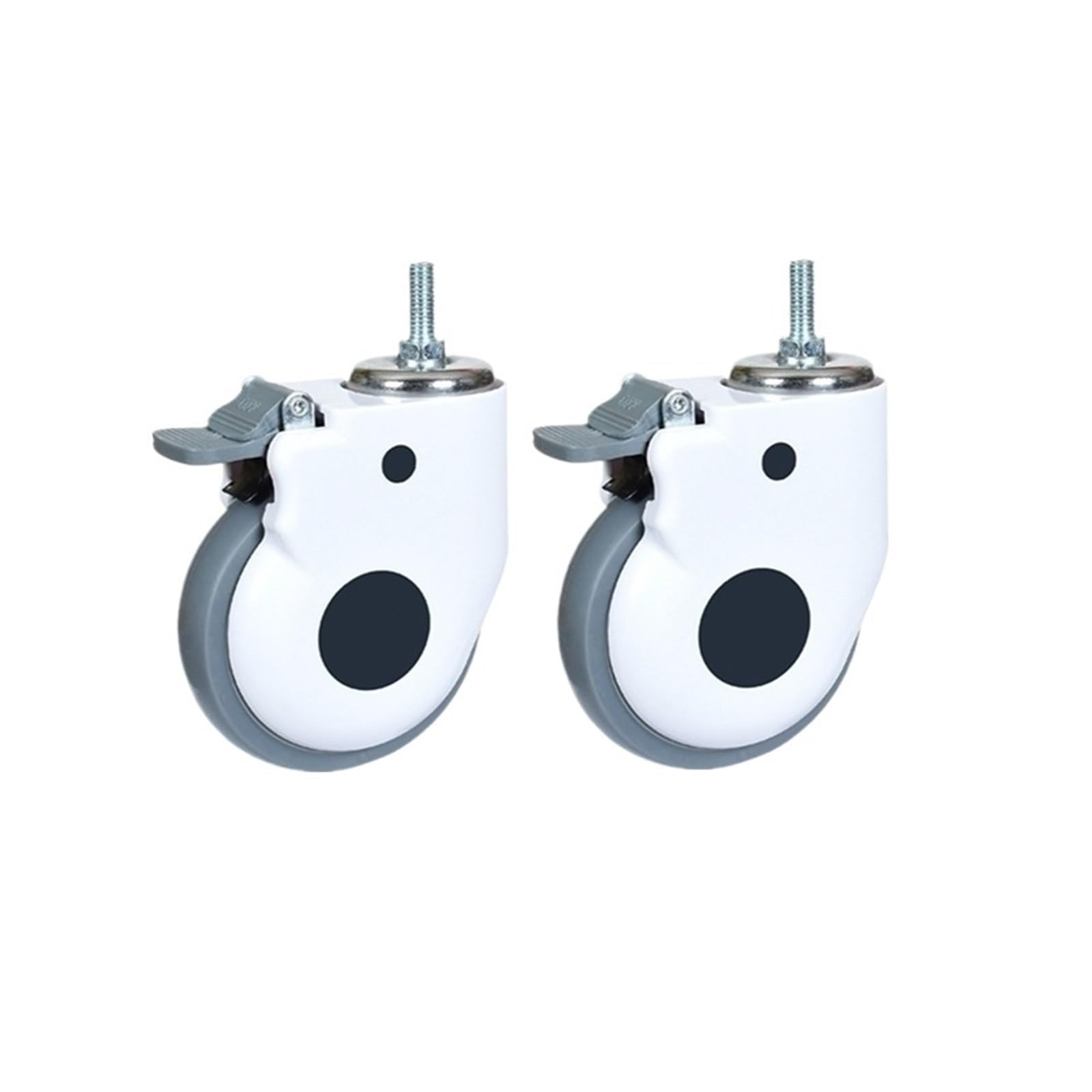 MXXDMOPD 2PCS 5-inch Screw TPR Equipment casters(2 Pcs Brake)