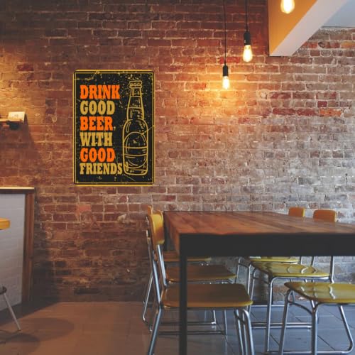 Image of Zesta Bathroom Decor Items Washroom Decor Tin Sign | Aesthetic Posters Wall Poster for Bedroom | Magnetic Cafe Decoration Items / Restaurant Decorations Items | Quirky Home Decor Bar Accent (Drink Good)