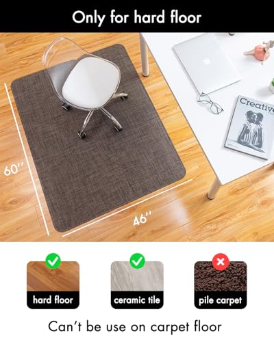Image of BARoyal Office Chair Mat for Hardwood Floor Under Desk Computer Rolling Chair Mat for Wood /Tile Floor Non-Slip Heavy Duty Desk Rug PVC Plastic Hard Floor Protector 46 inchx 60 inch (Dark Walnut)