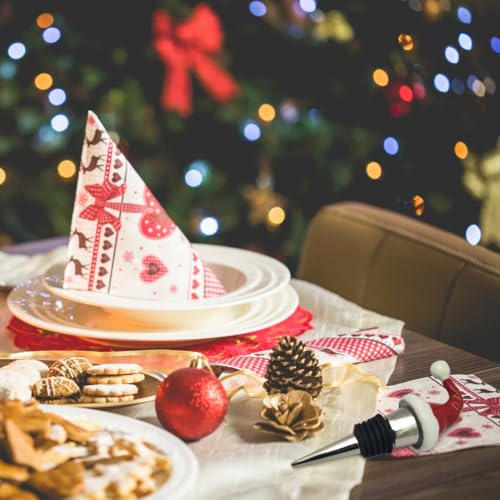 Tapones de vino Navideños HOMSFOU para preservar botellas de vino abiertas sin fugas 5