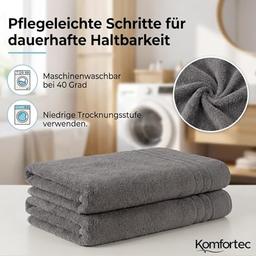 Komfortec-2er-Saunatuch-Set-80x200-cm-aus-100-Baumwolle-XXL-Saunatuecher-Sauna-Handtuch-Weich-Gross-Frottee-Schnelltrocknend-Anthrazit-Grau - Sparfuchs24.io - Preisvergleich & Top Angebote Online