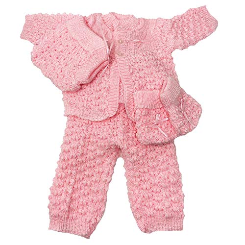 I&S Newborn Infant Baby 5 Pieces Knit Crochet Set Warm Winter Fashionable Layette Set Comfort Girls Boys Unisex2
