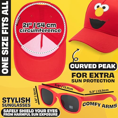 Image of Paw Patrol | Hot Wheels | Sesame Street Kids Baseball Cap & Sunglasses Set with UV Protection, Gifts for Boys 2-6