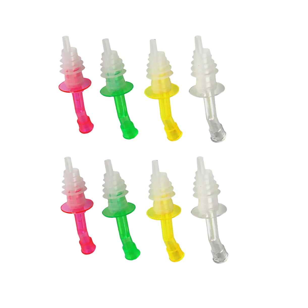 STOBAZA 8Pcs Silicone Wine Pourers and Oil Stoppers with Lid Versatile Liquor Pour Spouts for Easy Drip Control Suitable for Wine Oil and Vinegar Random Colors