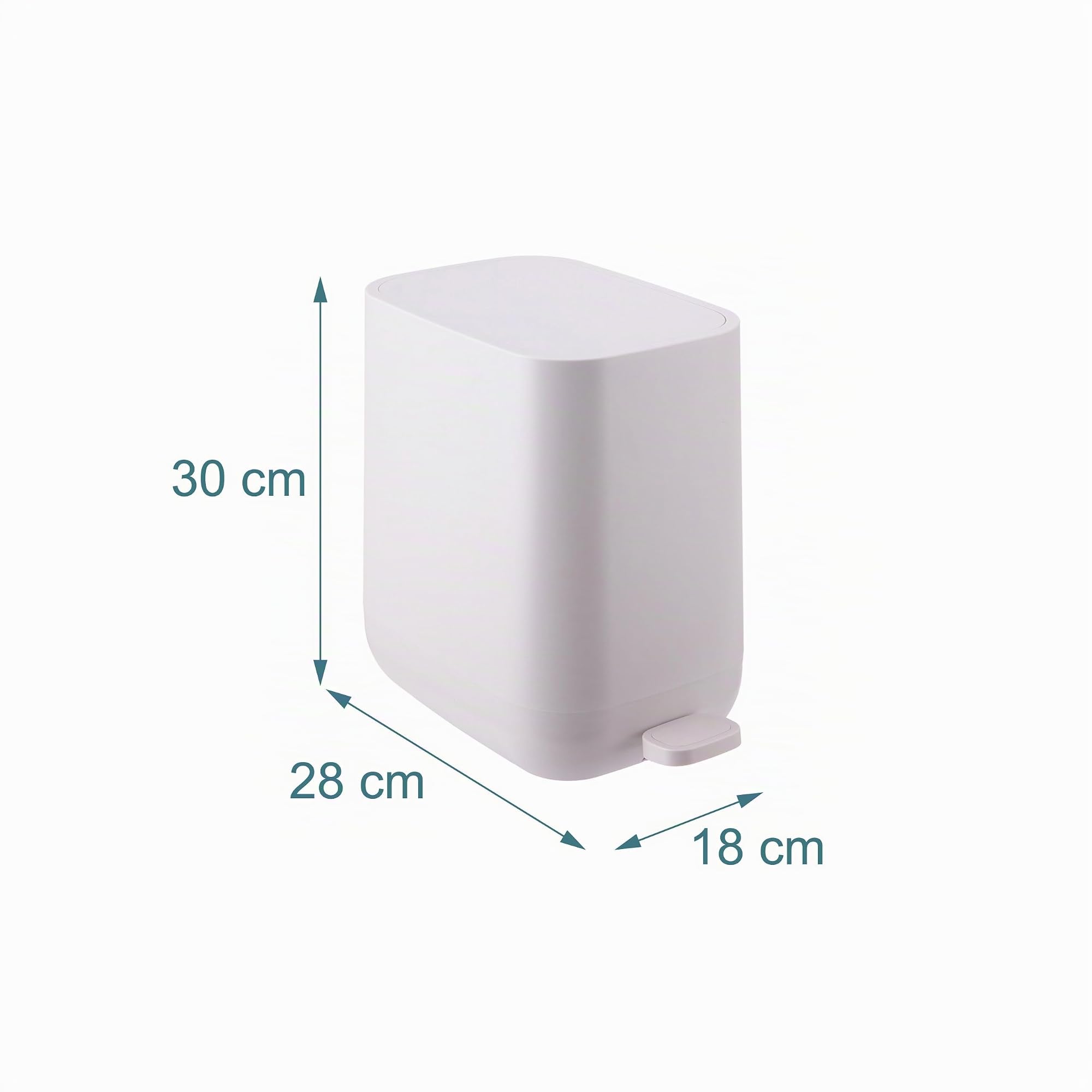 Relaxdays Cestino, 7 Litri, Chiusura Soft, Secchio Interno Rimovibile, plastica Opaca, a Pedale