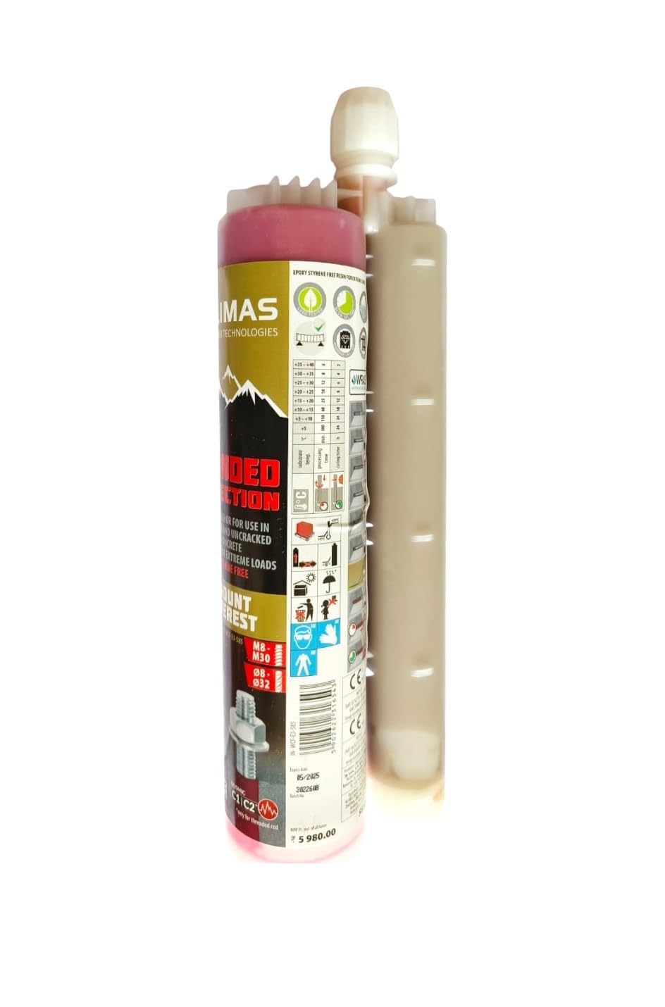 Goliath Enterprises Chemical Anchor Fastener WCF E5-585 Mount Everest | Rapid-Curing Polyester Resin | Ideal for Medium Loads, Suitable for Indoor and Outdoor Use