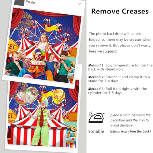 Toile de fond photo cirque pour créer un photobooth lors d'un goûter d'enfants