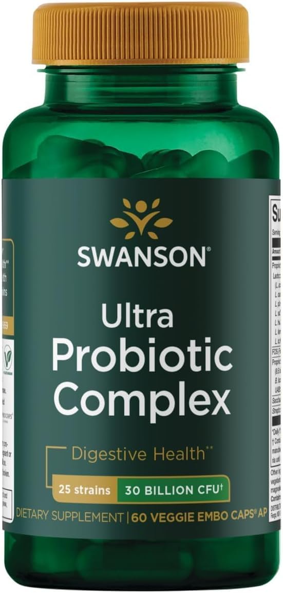 Swanson Ultra Probiotic Complex, 30 Billion CFU, 60 Veg Capsules 60 Count (Pack of 1)