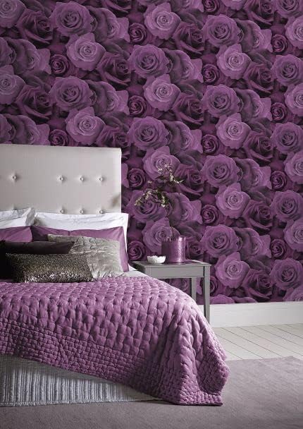 Arthouse Austin Rose Purple 675601 Wallpaper