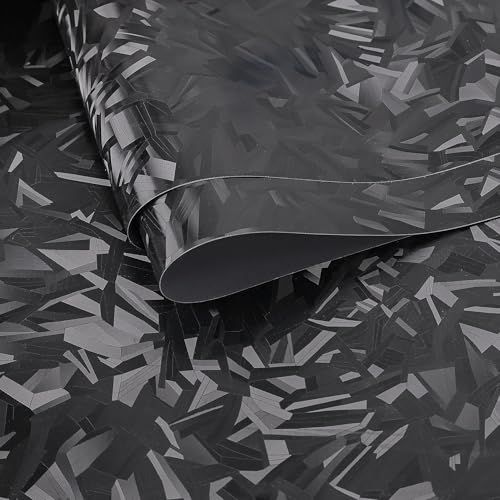 Image of Lypumso PET Forged Carbon Fiber Vinyl Wrap, Glossy Car Vinyl Film for Automotive with Air Release Technology for Vehicle Decal DIY Interior Exterior Decoration (3D Black Forged, 1ft x 10ft)
