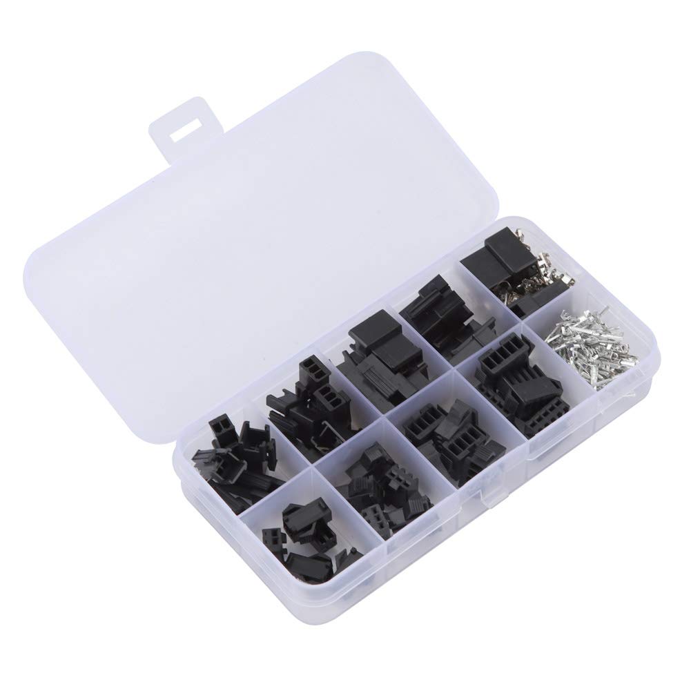 Connector Plug Housing Kit, 200PCS 2. 5mm Pitch Jst Connector Kit Pin Connectors Includes 2/3/4/5PIN Male & Female Wire Jumper Header Adapters for
