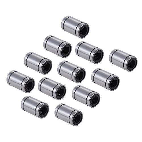 Aibecy 12pcs Cojinete LM8UU 8mm Dia Dentro de bolas lineales de goma de rodamiento de casquillo para RepRap i3 Anet impresora 3D