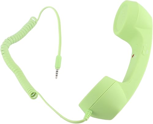 Miniatura 7 de Teléfono Retro Auricular 0.138 in Receptor de Teléfono Celular Micrófono Micrófono Altavoz Vintage Retro Teléfono Auricular para Smartphone (Verde)