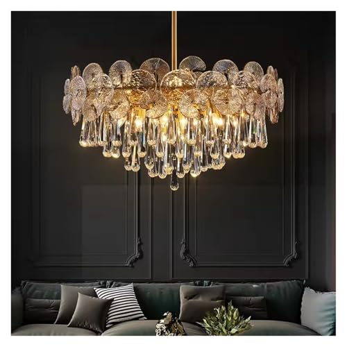 Lustre en cristal de luxe nordique grand plafonnier élégant HMJGDZG