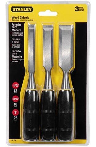 STANLEYHand Tools 16-150 3 Pc Set Short Blade Wood Chisels