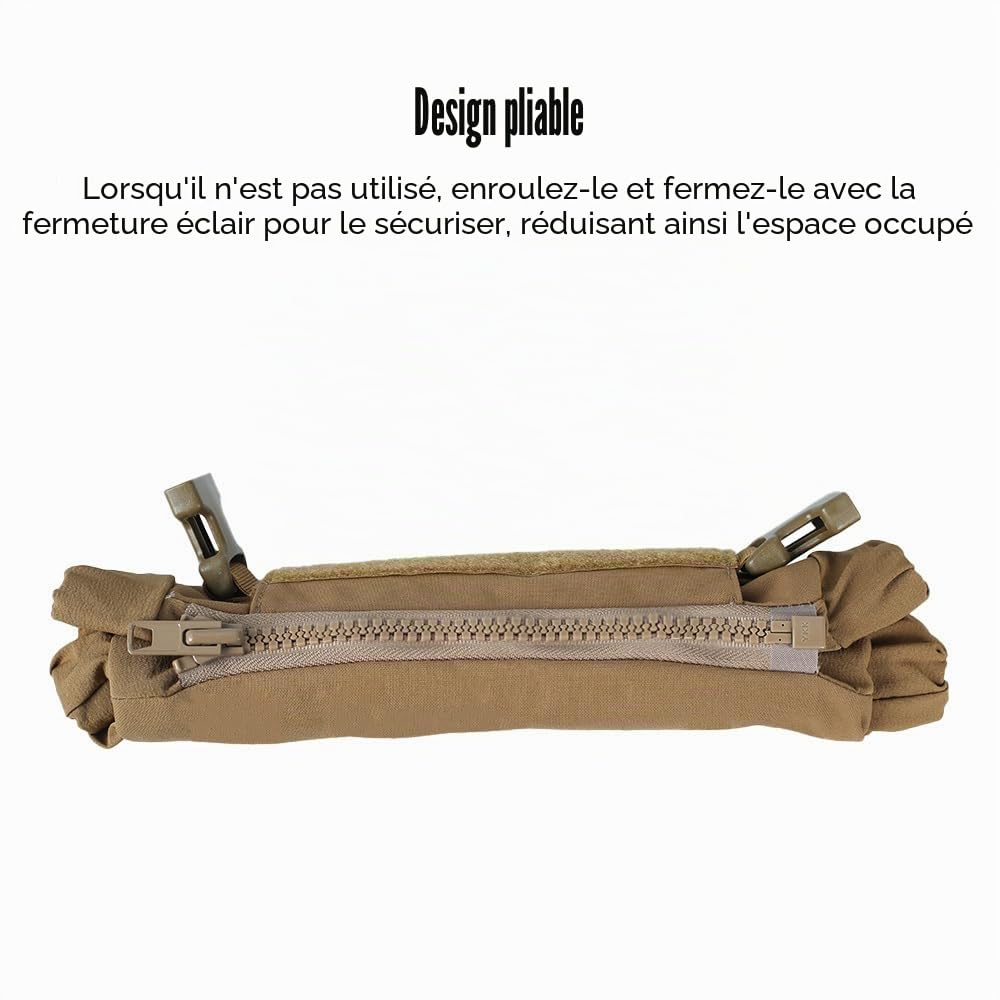 Chauffe-Mains Tactique, Pochette Chauffe-Mains Pliable, Convient Une Poche d'eau Chaude 23×16cm, Sac Chauffant Molle Polyvalent pour Sports de Plein Air, Chasse, Camping, Randonnée, Pêche