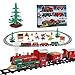 Electric Train Set for Boys and Girls - Christmas Train Set with Real Smoke, Sounds & Lights - Classic Toy Train with Steam Locomotive Engine - Includes 3 Train Cars and 10 Tracks