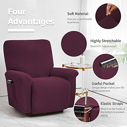 Topchances Stretch Recliner Covers, Jacquard Recliner Chair Slipcovers - Image 2