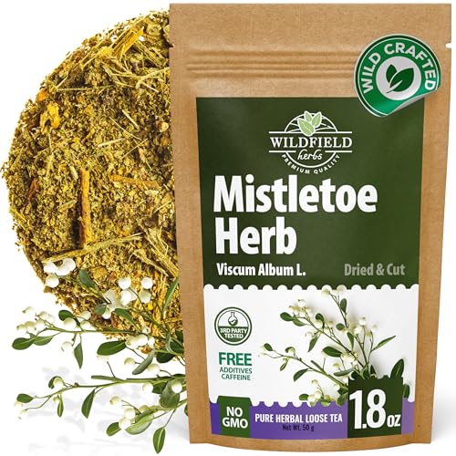 Image of 1.8 oz. Dried Mistletoe Herb Tea Goat'S (Viscum) - 50g Mistletoe Herb Herbal Tea Muerdago